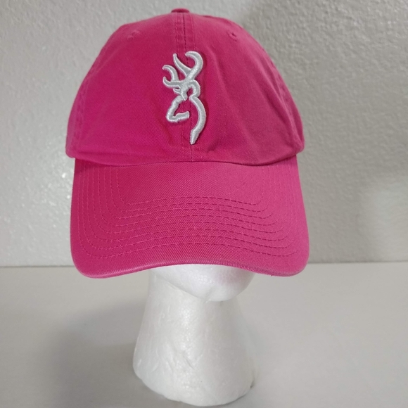Browning Buckmark Logo Women's Pink Baseball Cap Hat Lightweight Activewear - Picture 1 of 7